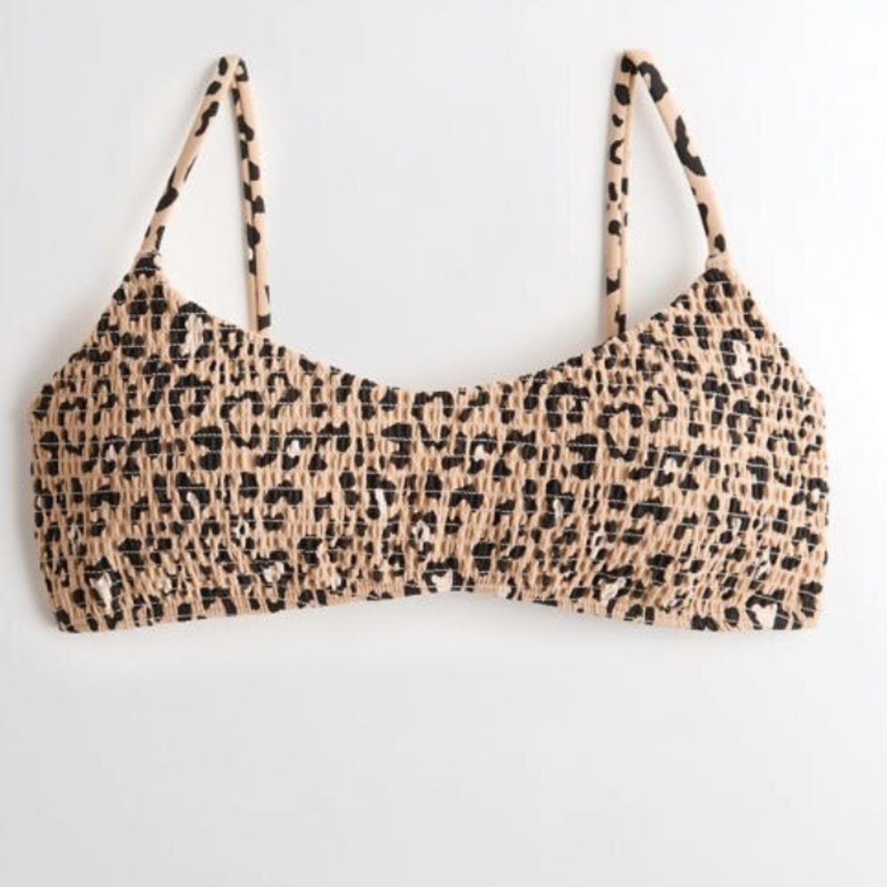 hollister cheetah print swimsuit top